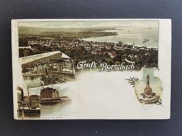 Rorschach  Litho  Ansichtskarte   1898  Mehrbildkarte  See