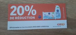 - 20% sur les produits NIVEA BABY et NIVEA KIDS chez COOP