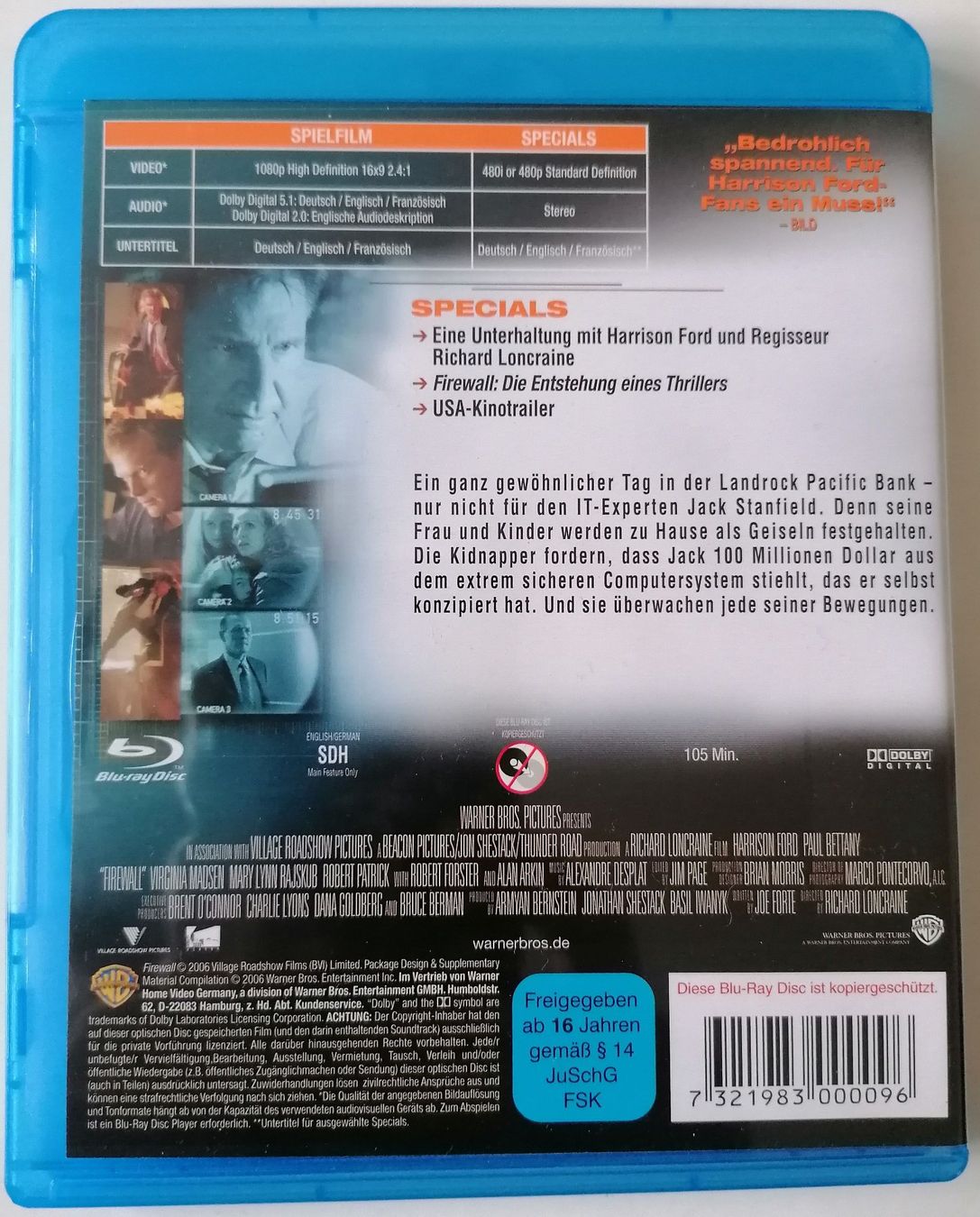 Tutti i DVDs: Firewall - Blu-ray - Harrison Ford – Usato da Oberurnen venduto da mackrokodile 1