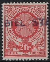 2 Fr. Fiskalmarke der Gemeinde BIEL / BIENNE