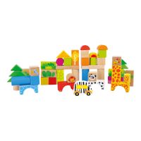 Holzbauklötze Bunt - Holzbausteine Zoo