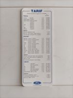 Brochure Tarif Ford 1984 (France) Tarif