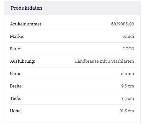 Soffioni doccia: 566 Kludi LOGO Brause-Set 3S 90 cm – Nuovo e nell'imballaggio originale da Derendingen venduto da Meisterstuecke 2