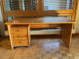 Schreibtisch Kiefer Massiv mit Schubladencontainer guter ...