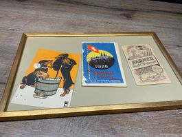 Alte Rarität im Rahmen: Suchard, Bosco, Hunde Motive!