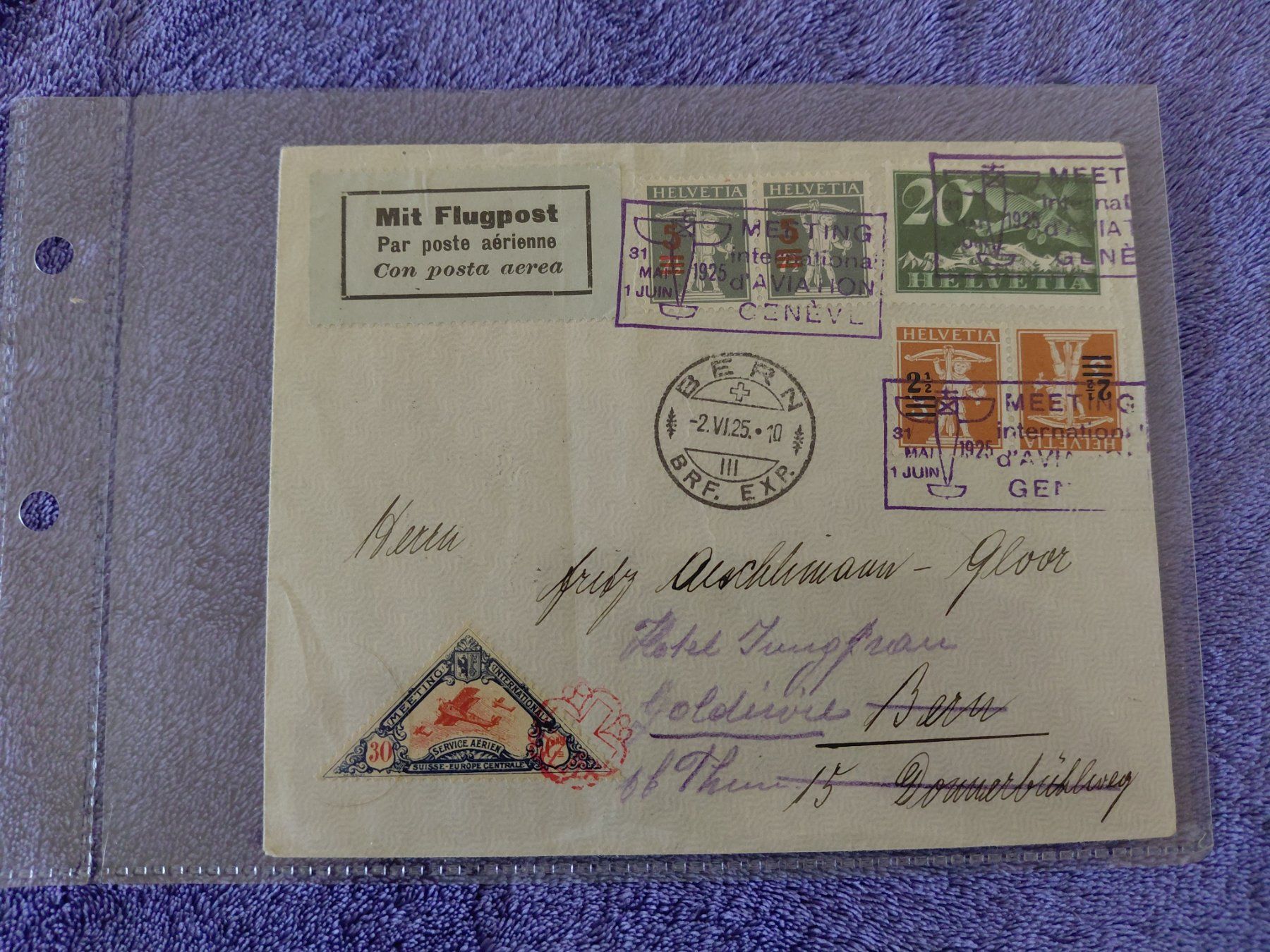 Alle Briefmarken: Schöner Flugpostbrief 1925 – Gebraucht aus Horw von Onurb008