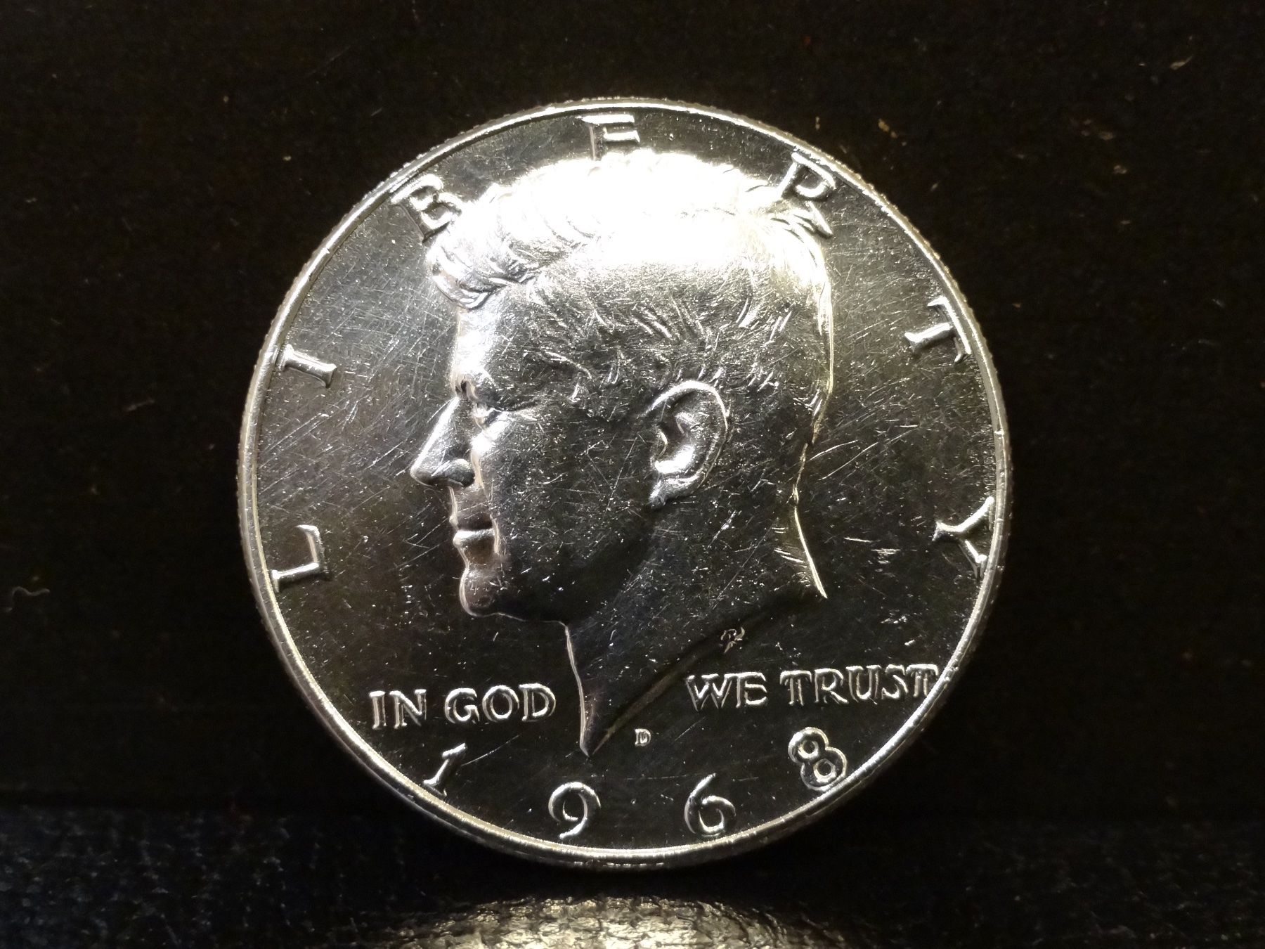 Tutti le monete: HALF DOLLAR JOHN F. KENNEDY 1968 SILBER – Usato da Kerzers venduto da bottlesandboxes 1