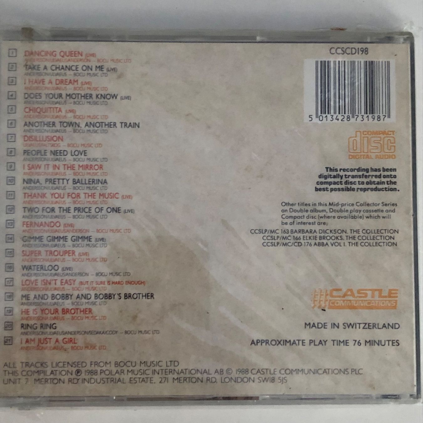 CDs: ABBA Switzerland CD Original – Gebraucht aus Wettingen von ABBA-Retro 2