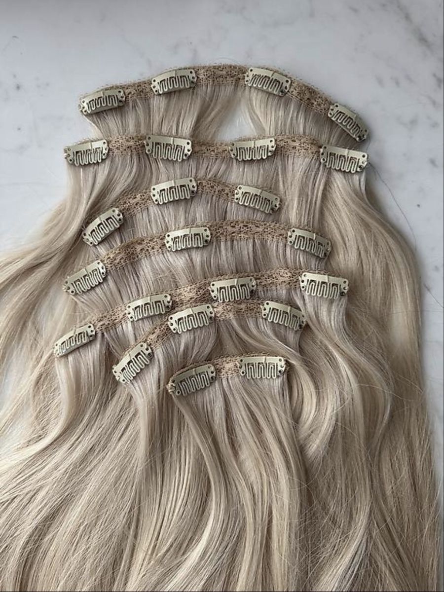 Haarschmuck: Clipin Echthaar Extensions 60cm, hellblond – Neu (gemäss Beschreibung) aus Vaduz von chiara.brtlm 1