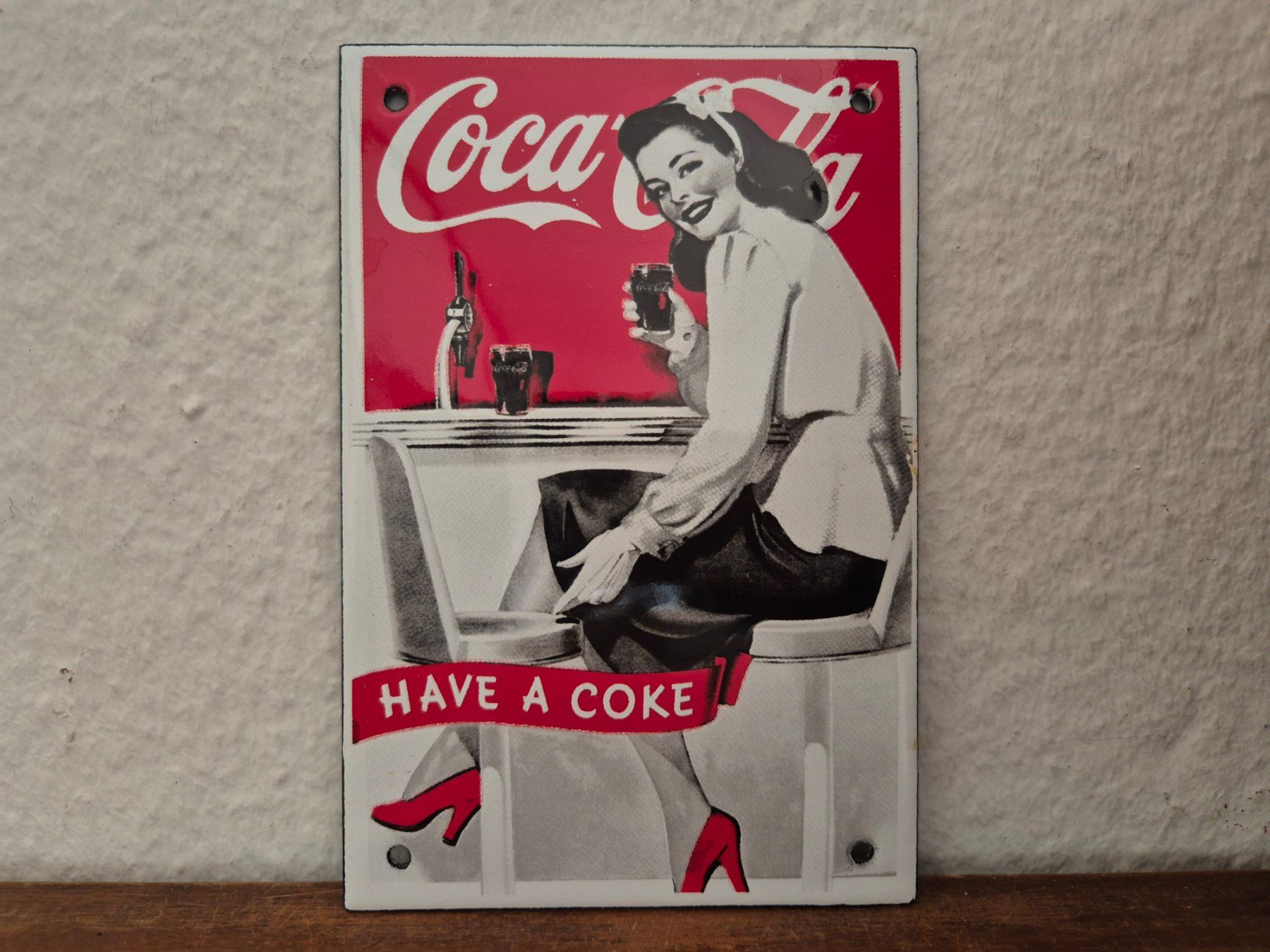 Coca-Cola Schilder: Emailschild Coca Cola Bar Salon Restaurant Emaille Schild – Neu (gemäss Beschreibung) aus Schaffhausen von pfanis09 1