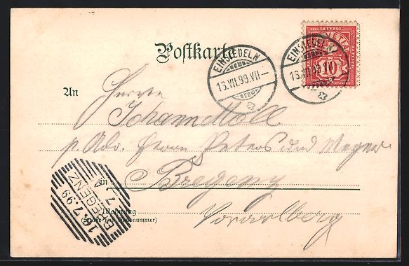 Cartoline postali: Einsiedeln, Das Kloster aus der Vogelsch – Usato da Berlin venduto da bartko-reher 1