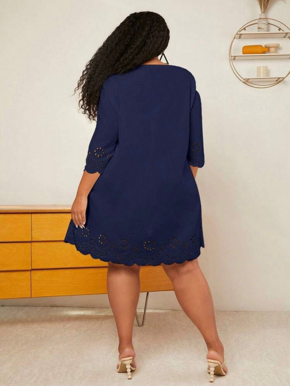Shein Kleider: Kleid mit Stanzungen blau Gr. 56 / 58 / 60 – Gebraucht aus Pratteln von a23_j2gs 1