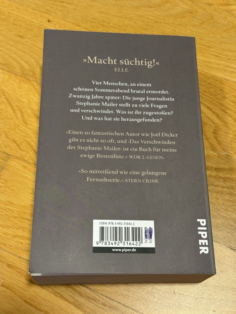 Libri: Joël Dicker: Das Verschwinden der Stephanie Mailer Roman – Usato da Zürich venduto da wtpooh 1
