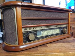 Soundmaster NR513 Plattenspieler Radio CD USB Retro Holz