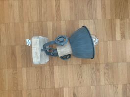 Wandlampe Metall Holz Industriell Stil Graue Lampe