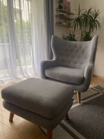 Sessel inkl. Hocker von Sofacompany in cool grey