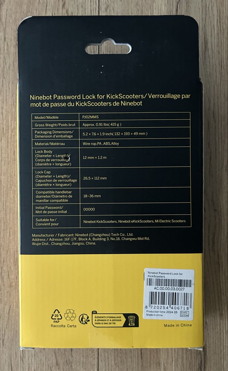 Lucchetti: Cadenas Trottinette Ninebot à code Neuf – Nuovo e nell'imballaggio originale da Monthey venduto da Nunodnf 2