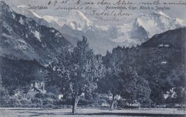 Interlaken Heimwehfluh Eiger Mönch u. Jungfrau 1905
