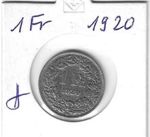 Monnaie Suisse : 1 Fr 1920
