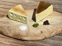 Mid-Century Käse Salz- & Pfefferstreuer, Keramik