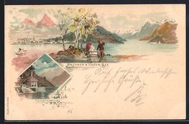 Litho Brunnen, Partie am Urner-See, Tell