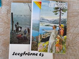 Set Buch Seegfrörne 63/Prospekt Zürichsee 1950er/Broschüre