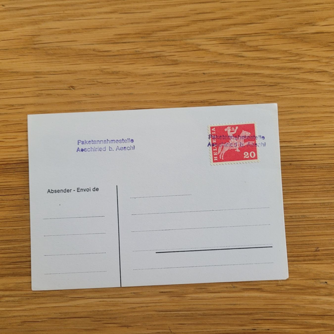 Alle Briefmarken: Dokument Aeschiried B. Aeschi – Gebraucht aus Biel/Bienne von Destockweb