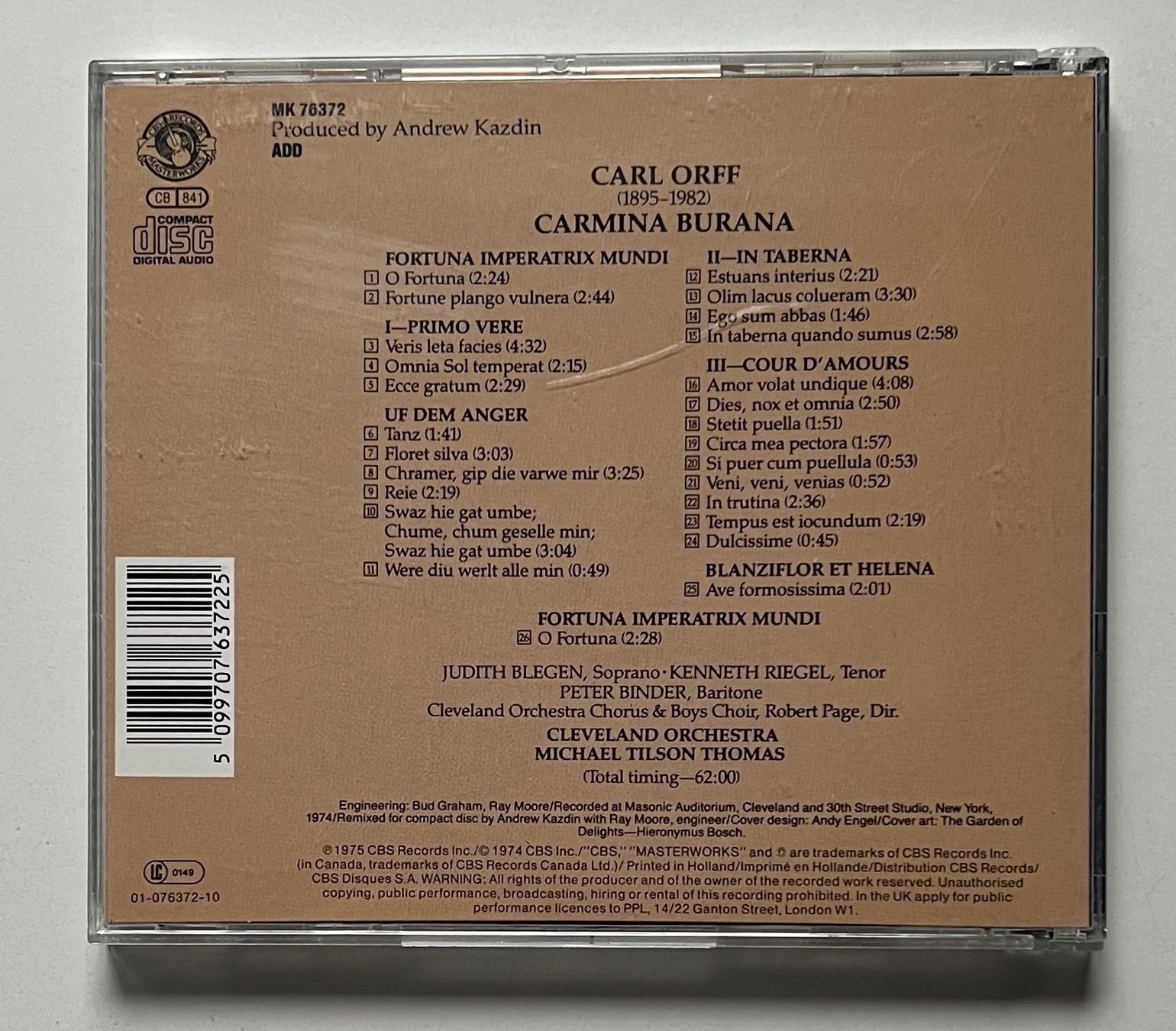 CD: Carl Orff / Carmina Burana – Usato da Näfels venduto da rottabi 1