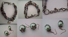 Armband mit Steinen und Ohrringe wie im Bild.