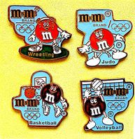 4 m&m Pin's div. Sportarten