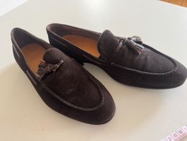 Elegante italienische Herren-Loafer aus Leder, Gr. 41, Braun