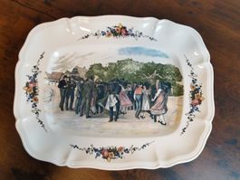 Vintage OBERNAI SARREGUEMINES Keramik Teller als Deko