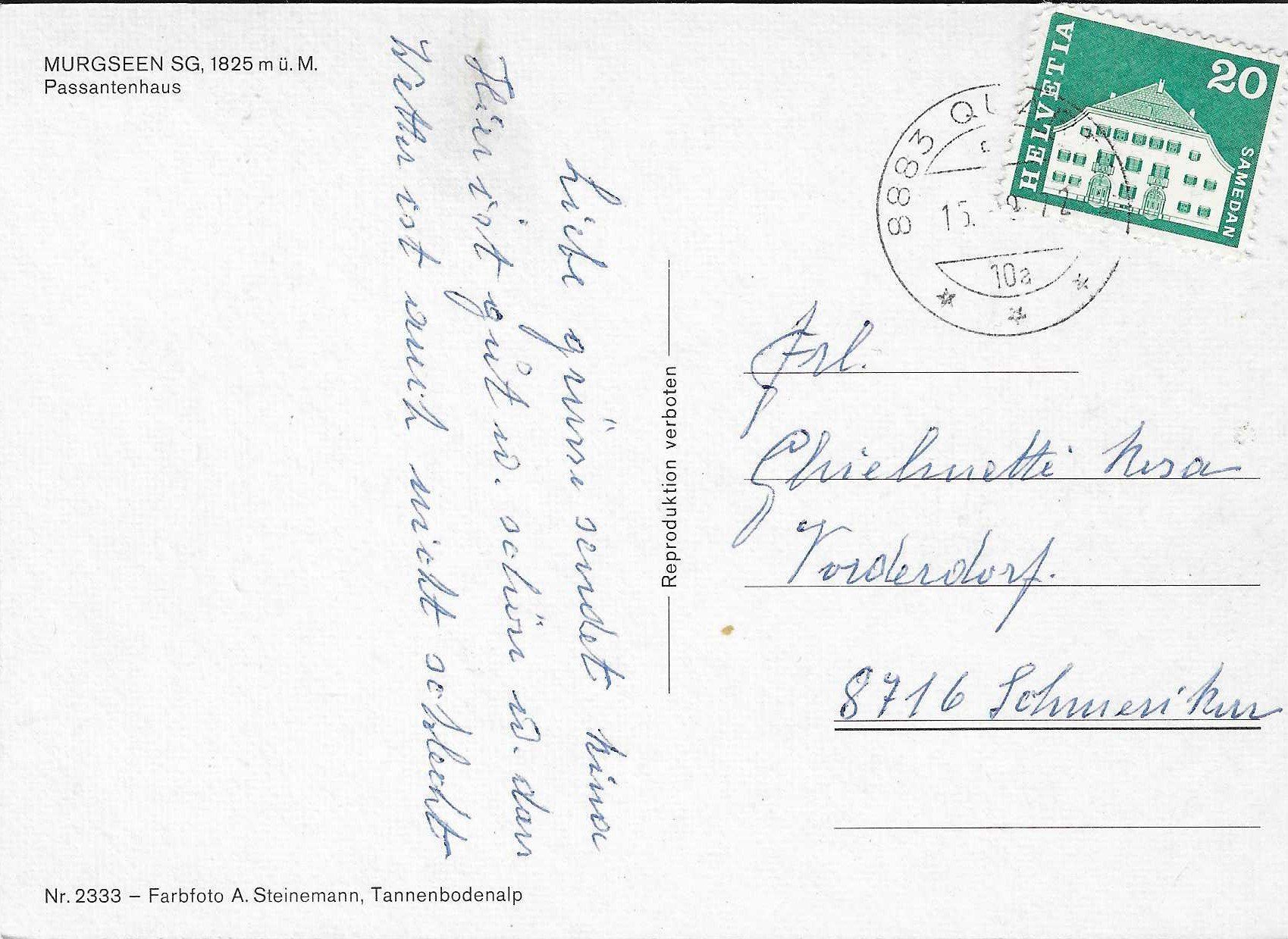 Cartoline postali: Murgseen SG – Usato da Rothrist venduto da Stranglehold 1