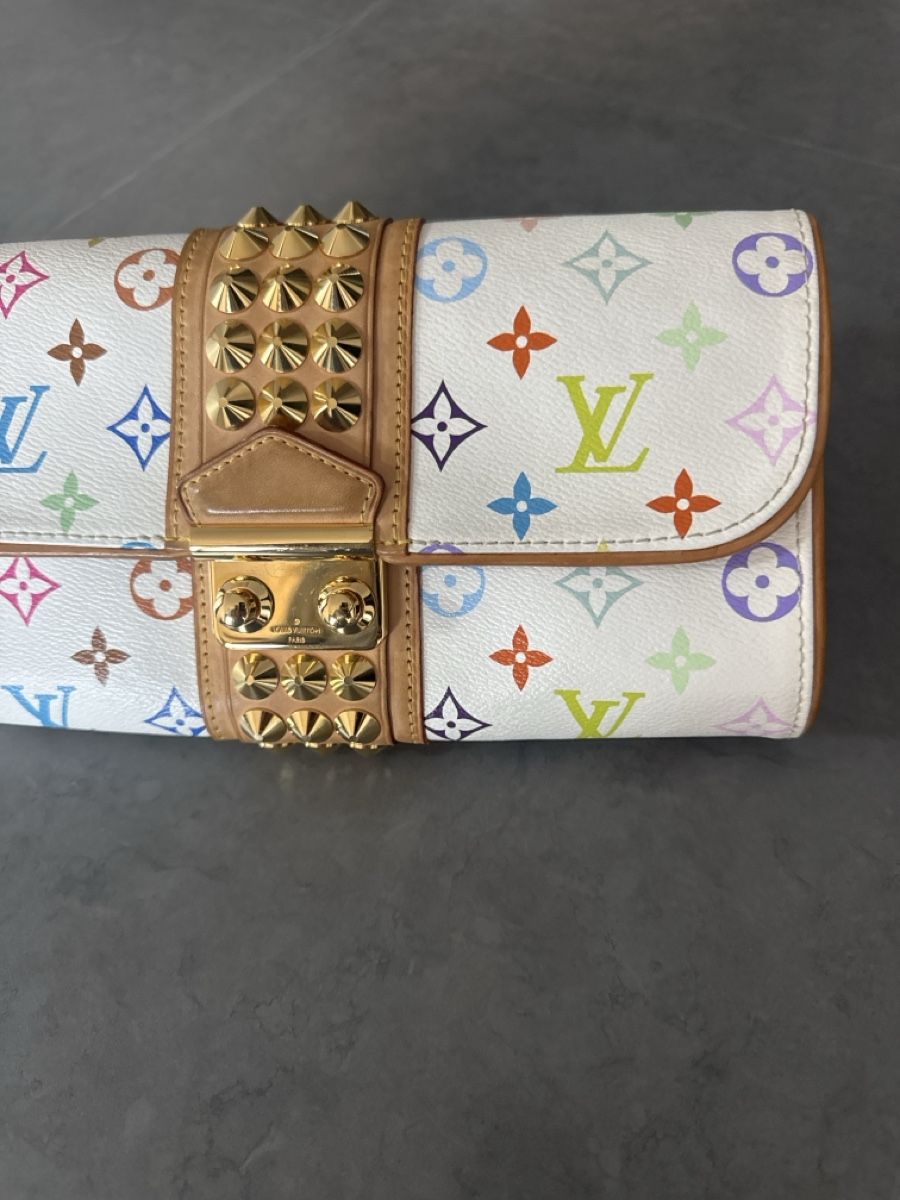 Louis Vuitton Borse da donna: Louis Vuitton Clutch Multicolore Monogram Studded White – Usato da Lugano venduto da og4_h9b8 1