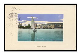 ZÜRICH - 1910 "V. See aus" (Encadrée)