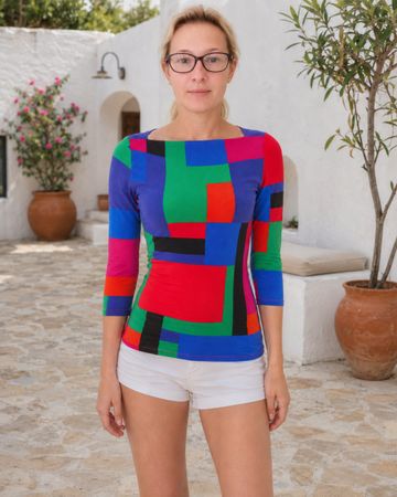 RALPH LAUREN | top ajusté manche 3/4 vintage Y2K | XS femme