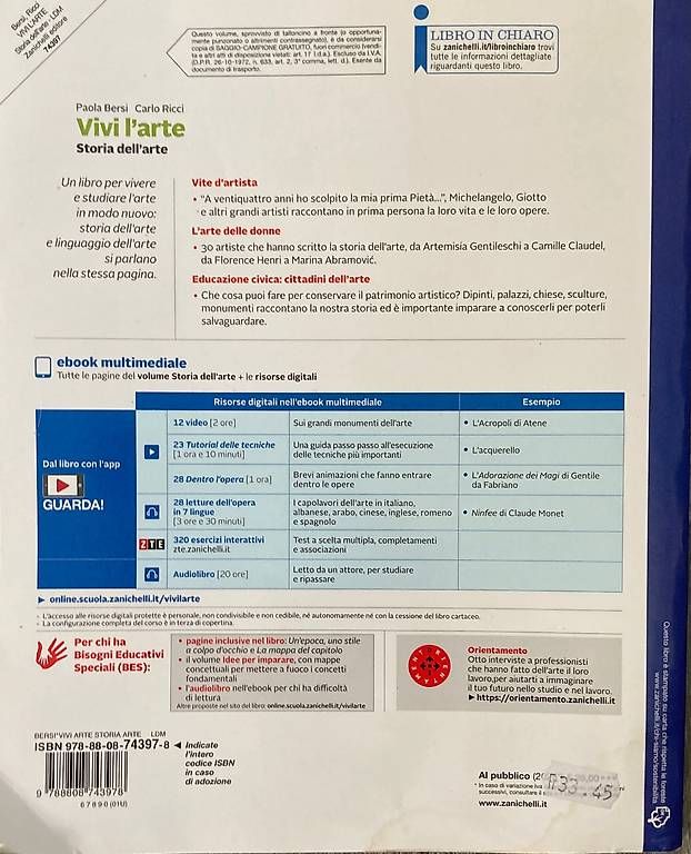 Libri: Libro 1a Liceo Vivi l'arte – Usato da Rancate venduto da sanaman 1