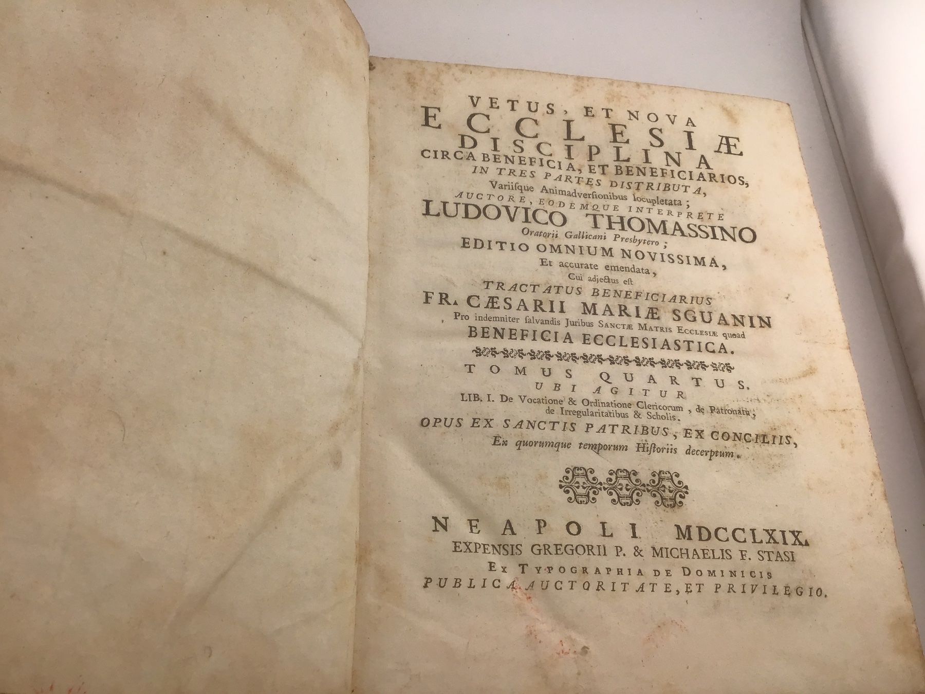 Libri: Vetus, Et Nova ECCLESIASTICA  DISCIPLINA 1769 – Usato da Nods venduto da loredana18 7