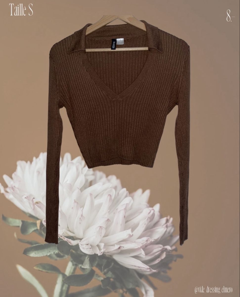 Top: Crop top côtelé marron H&M – Nuovo (secondo la descrizione) da Massonnens venduto da Rebelle88