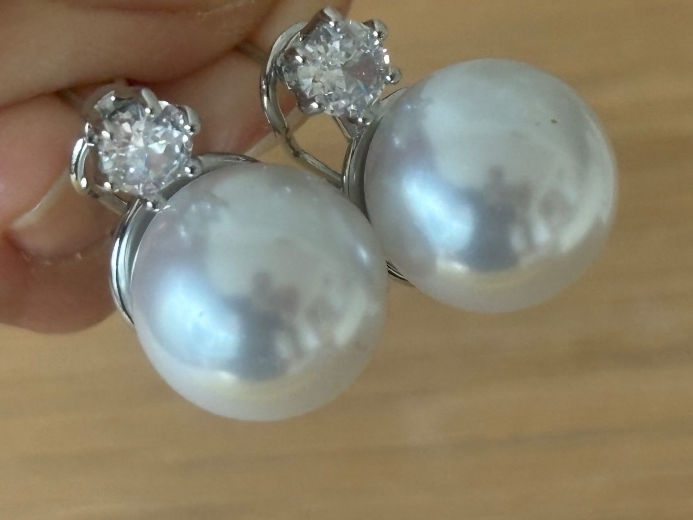 Boucles d'oreille: Luxus Elegante Ohrstecker  Kunstperlen weiss Farbe: Silber – Neuf (Voir description) à Biel-Bienne par Roserosse13 4