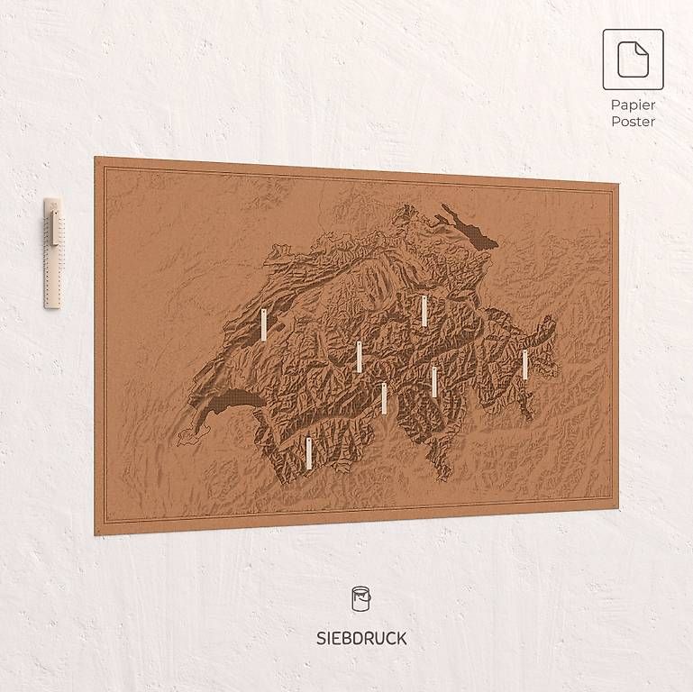 Cartine & Atlanti: Karte Pin Map Switzerland – Nuovo e nell'imballaggio originale da Winterthur venduto da kuenzleben 1