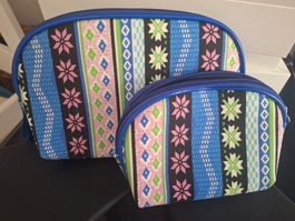 Tolles Kosmetiktäschli-Set mit Muster, Top Zustand!