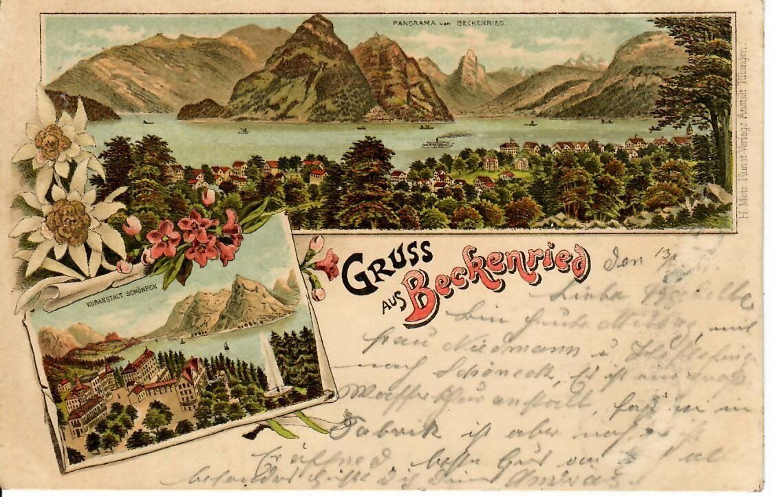 Cartoline postali: Gruss aus Beckenried  1899 – Usato da Hochdorf venduto da Ziegel-16
