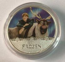 Münze FROZEN silberfarben SVEN KRISTOFF Eiskönigin Disney
