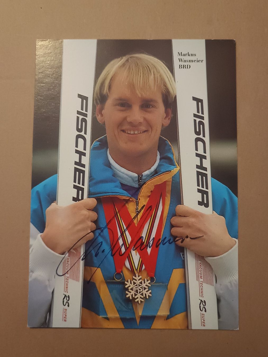 Autografi: Markus Wasmeier - handsignierte alte Karte – Usato da Menziken venduto da Artographs