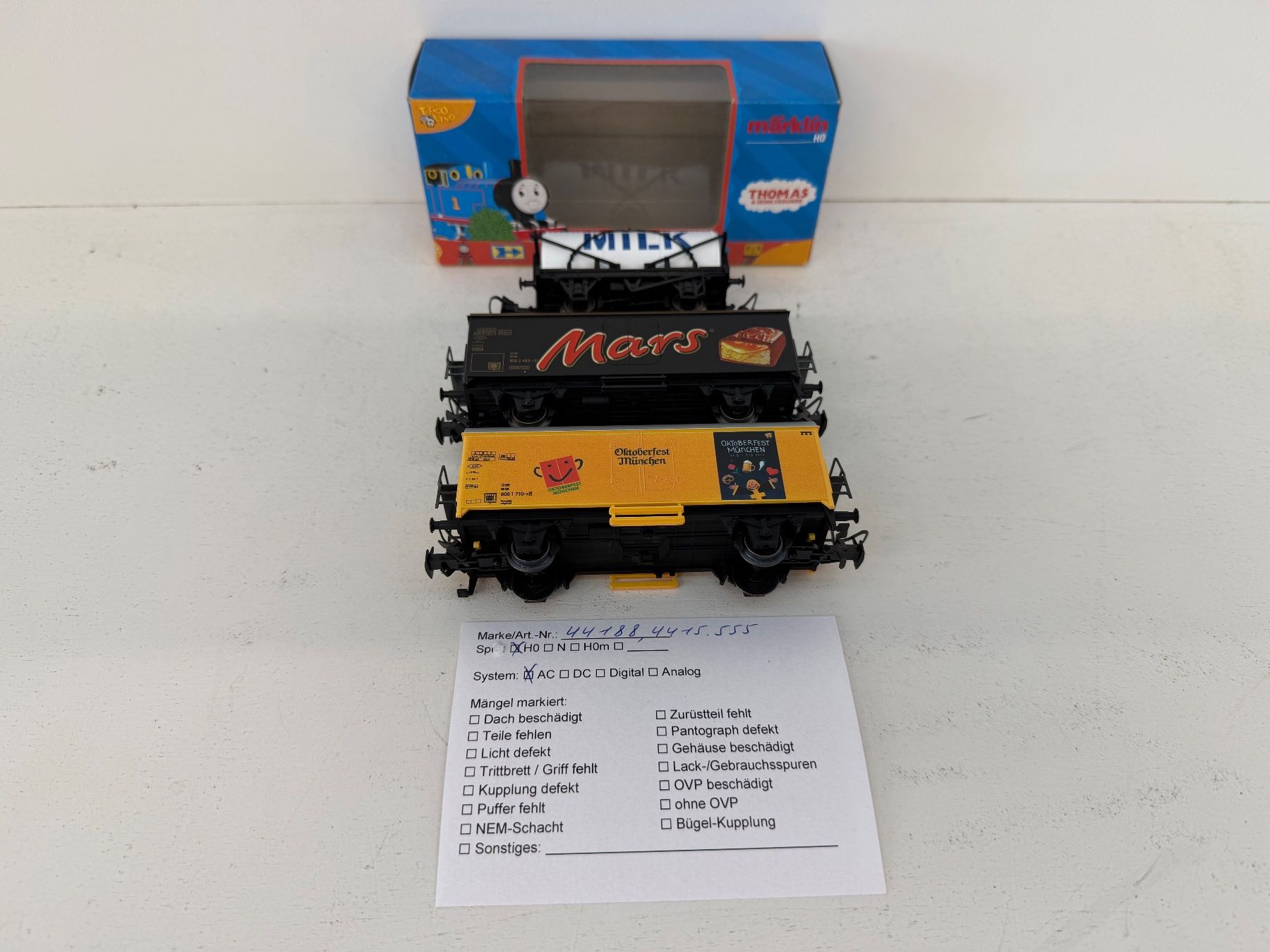 Märklin Modellini di ferrovie: Märklin 3er Set 44188 + 4415 Güterwagen der DB – Usato da Büsserach venduto da ModellbahnDepot 8