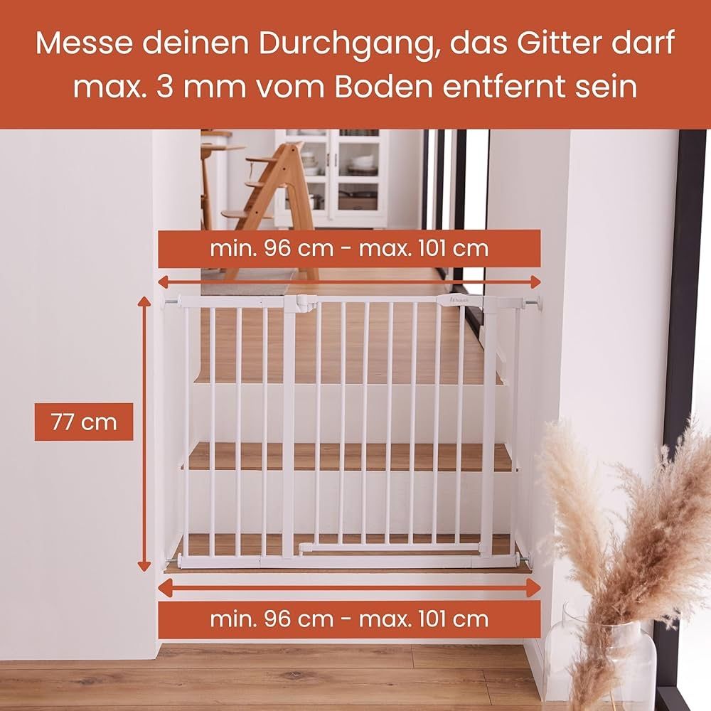Sicherheit: 3 White Safety Gate, 96-101cm - Hauck – Gebraucht aus Zürich von O.Bond
