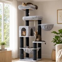 Kratzbaum 168cm Maine Katze XXL Hängematte Grau