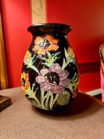Vintage Vase mit Blumenmuster, Vallauris Frankreich