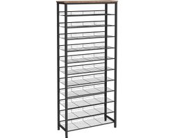 Metall Schuhregal mit 12 Ebenen, Schuhablage, Schuhschrank